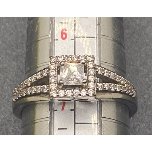 Colorless Tourmaline Ring Marked 925 Sterling Silver Sparkling Gemstone Sz 6.75 - Picture 2 of 6